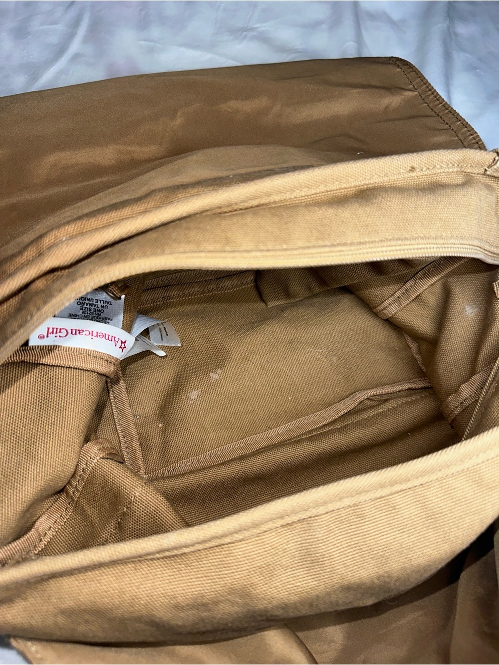 American Girl Canvas Crossbody Bag with Pink Accent Straps - Picture 4 of 4